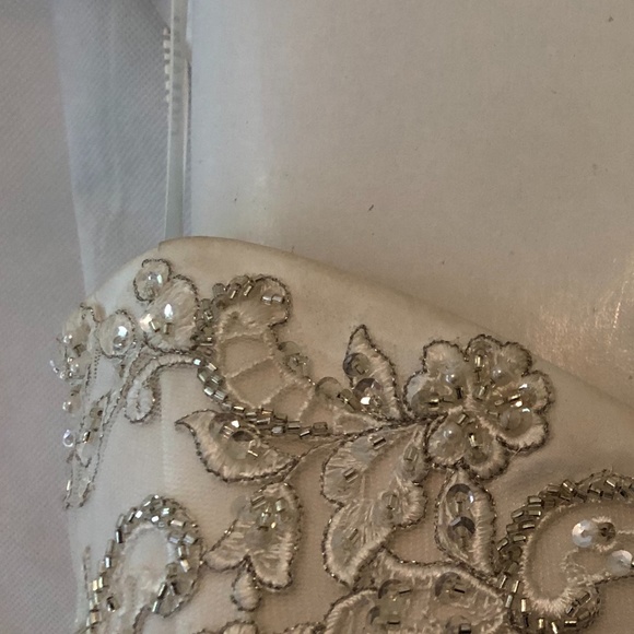 Strapless Tulle Ball Gown with Beaded Lace Bodice - Picture 9 of 12